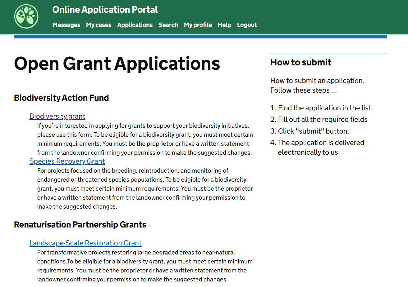 SS Application list screenshot (1)